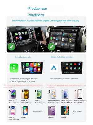Planet Gates 2G 16G 2024 Android 13 Smart Box Android Auto Wireless Carplay Adapter Bulit-in Play Store For Youtube Nexflit Car Intelligence Systems