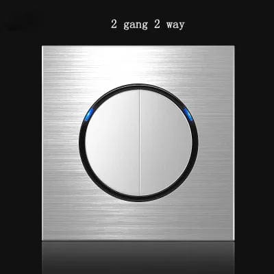 Planet Gates 2gang 2way 86 type 1 2 3 4 gang 1 2 way Silver aluminum alloy panel Switch socket LED use round box Industry German EU French light socket