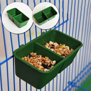Planet Gates 2In1 Bird Food Water Bowl Parrot Dual Feeding Cup Plastic Pigeons Cage Water Food Feeder Bird Parrot Pet Aviary Water Box Bowl