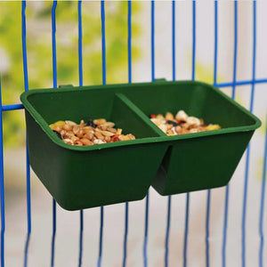 Planet Gates 2In1 Bird Food Water Bowl Parrot Dual Feeding Cup Plastic Pigeons Cage Water Food Feeder Bird Parrot Pet Aviary Water Box Bowl