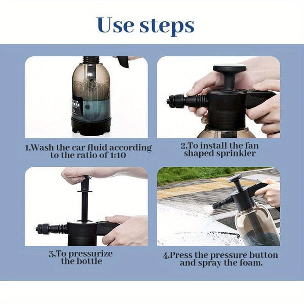 Planet Gates 2L 1pc Foam Sprayer Car Wash Hand-held Foam Watering Can Air Pressure Sprayer Plastic Disinfection Water Bottle Car Cleaning Tools Gardening Spray Bottle Air Pump Watering Can