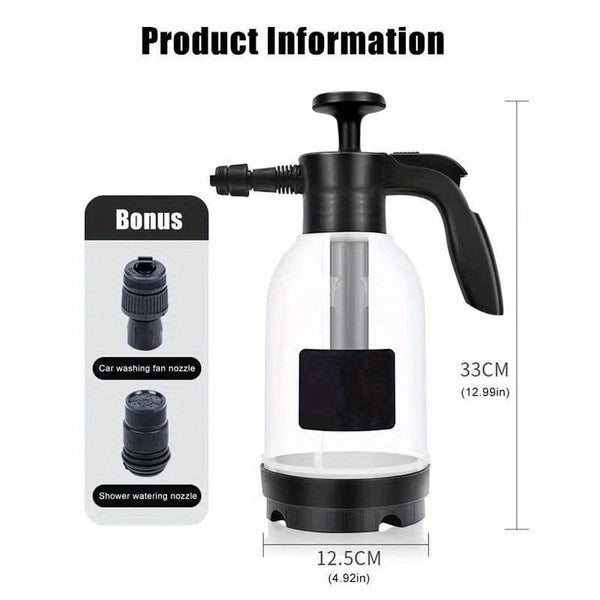 Planet Gates 2L 1pc Foam Sprayer Car Wash Hand-held Foam Watering Can Air Pressure Sprayer Plastic Disinfection Water Bottle Car Cleaning Tools Gardening Spray Bottle Air Pump Watering Can