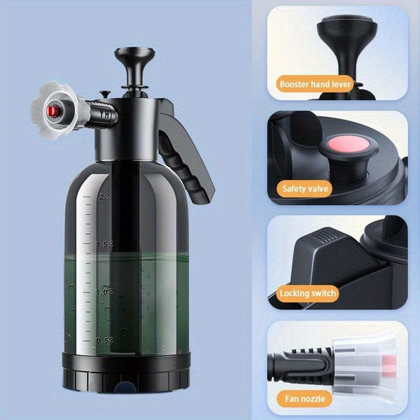 Planet Gates 2L 1pc Handheld Car Wash Sprayer 2L Multipurpose Water Spray Bottle For Automotive Detailing Home Yard
