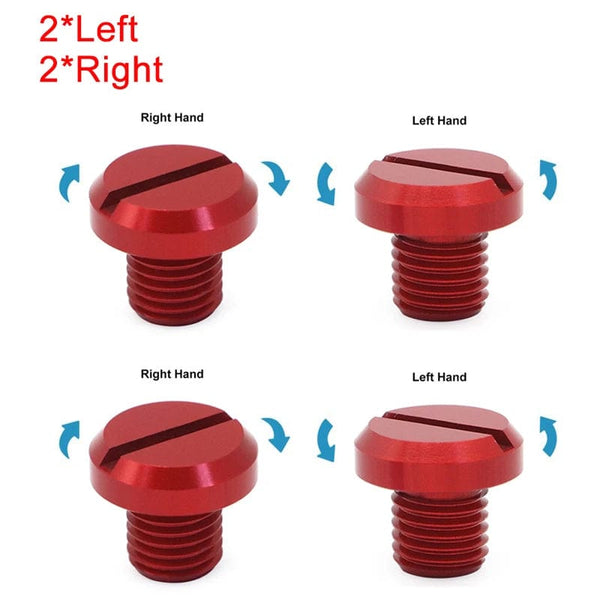 Planet Gates 2left 2right Red Motorcycle M10*1.25 Left Right-Hand Threaded Mirror Hole Plug Screw Bolts Covers Caps For Yamaha FZ07 FZ09 FZ1 MT07 MT09 XSR900