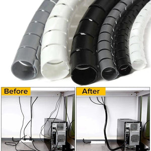 Planet Gates 2M/1M Flexible Spiral Cable Wire Protector Cable Organizer Computer Cord Protective Tube Clip Organizer Management Tools 16/10mm