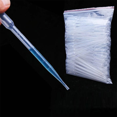 Planet Gates 2ml 50pcs Laboratory Pipette Plastic Disposable Transfer Pasteur Pipettes Makeup Tools Eye Dropper Clear Experiment Supplies for Lab