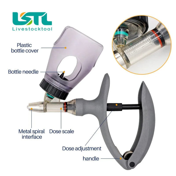 Planet Gates 2ml /5ml Automatic Veterinary Continuous Syringe Animal Injection Adjustable Vaccine Injection for livestock Pig Cattle Sheep