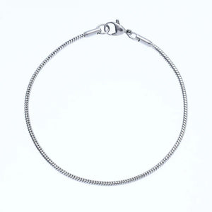 Planet Gates 2MM / 18.5cm New 2MM Stainless Steel Snake Chain Bracelet Fashion Titanium Steel Link Bracelet For Women Length 18.5/20CM drop shipping