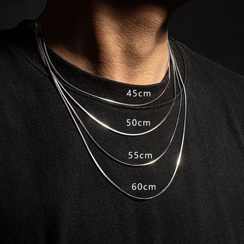 Planet Gates 2MM / 75cm Punk Hip-hop 2MM Snake Link Chain 925 sterling silver Necklace for Men Women Silver Male Jewelry Gifts Cadenas Para Hombre