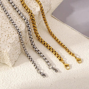 Planet Gates 2mm Silver Color Stainless Steel Square Ball Chain Bracelet Men Titanium Steel Jewelry Hip-Hop Bracelet For Women Fashion Trend Accessories Gif