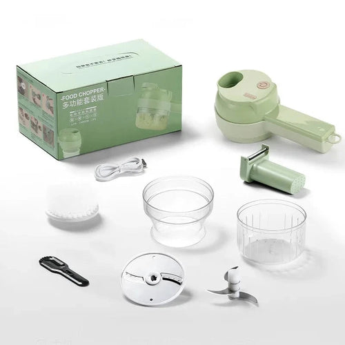 Planet Gates 2nd. Gen. (Upgraded) Wireless Electric Food Processor Vegetable Cutter Fruit Slicer Garlic Masher Mincer Handheld Stirrer Kitchen Cooking Accessories
