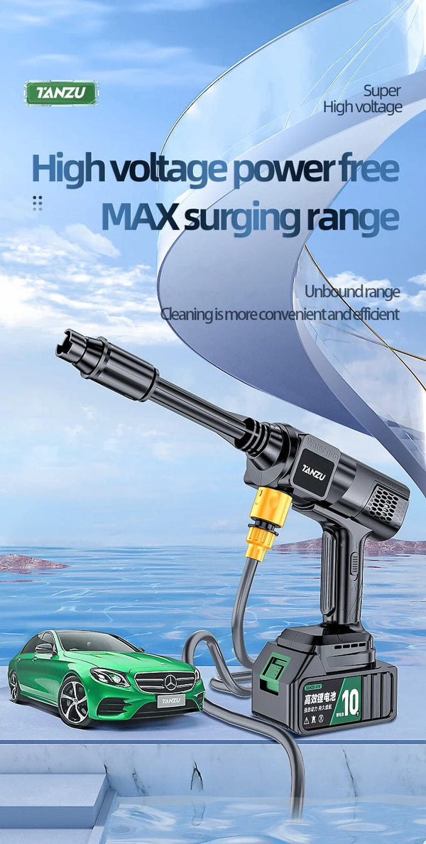 Planet Gates 2pc big battery / EU / CHINA 21V 80 Bar Generation 7 High Pressure Washer Adjustable Water Pressure Nozzle Wireless Electric Water Gun Car Floor Balcony Wash