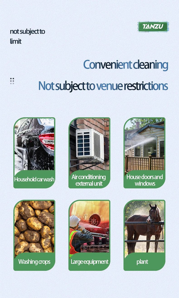 Planet Gates 2pc big battery / EU / CHINA 21V 80 Bar Generation 7 High Pressure Washer Adjustable Water Pressure Nozzle Wireless Electric Water Gun Car Floor Balcony Wash