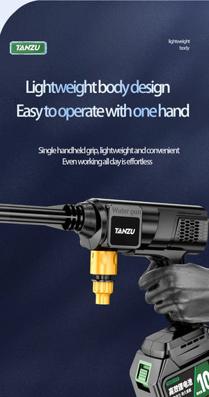 Planet Gates 2pc big battery / EU / CHINA 21V 80 Bar Generation 7 High Pressure Washer Adjustable Water Pressure Nozzle Wireless Electric Water Gun Car Floor Balcony Wash