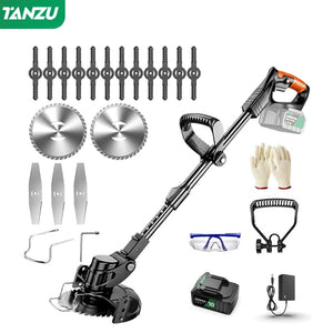 Planet Gates 2pc big battery / us / CHINA Electric Lawn Mower 21V Handheld 1880W Grass Cutting Wood Trimmer Length Adjustable With Battery Cordless Garden Power Pruning