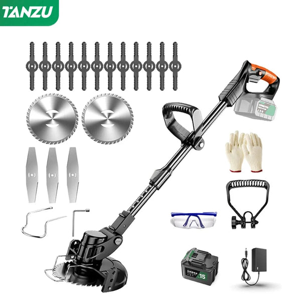 Planet Gates 2pc big battery / us / CHINA Electric Lawn Mower 21V Handheld 1880W Grass Cutting Wood Trimmer Length Adjustable With Battery Cordless Garden Power Pruning