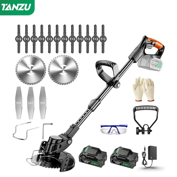 Planet Gates 2pc big battery / us / CHINA Electric Lawn Mower 21V Handheld 1880W Grass Cutting Wood Trimmer Length Adjustable With Battery Cordless Garden Power Pruning