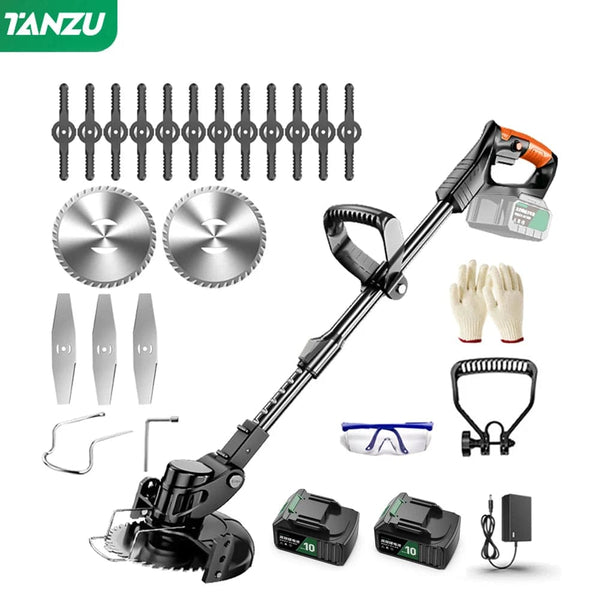 Planet Gates 2pc big battery / us / CHINA Electric Lawn Mower 21V Handheld 1880W Grass Cutting Wood Trimmer Length Adjustable With Battery Cordless Garden Power Pruning