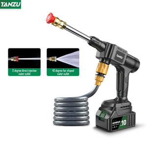 Planet Gates 2pc medium battery / EU / CHINA Wireless high pressure water gun household car washing cleaning high power lithium battery strong booster cleaning machine