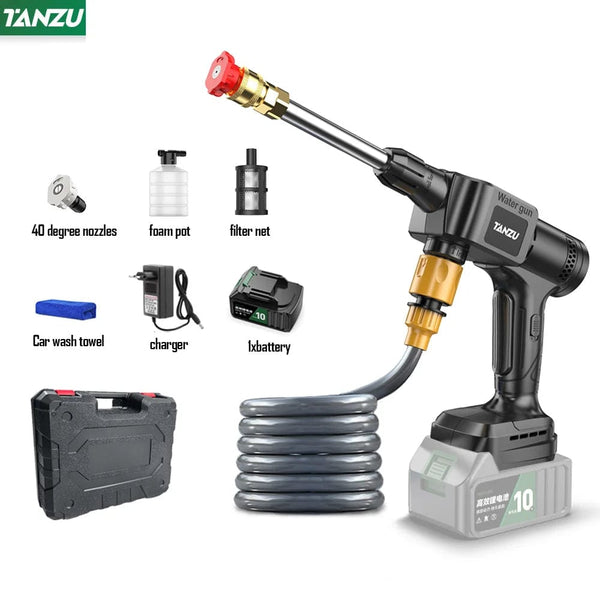 Planet Gates 2pc medium battery / EU / CHINA Wireless high pressure water gun household car washing cleaning high power lithium battery strong booster cleaning machine