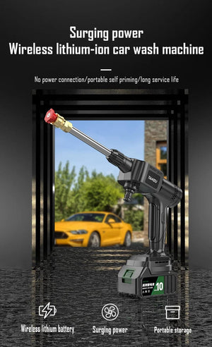 Planet Gates 2pc medium battery / EU / CHINA Wireless high pressure water gun household car washing cleaning high power lithium battery strong booster cleaning machine