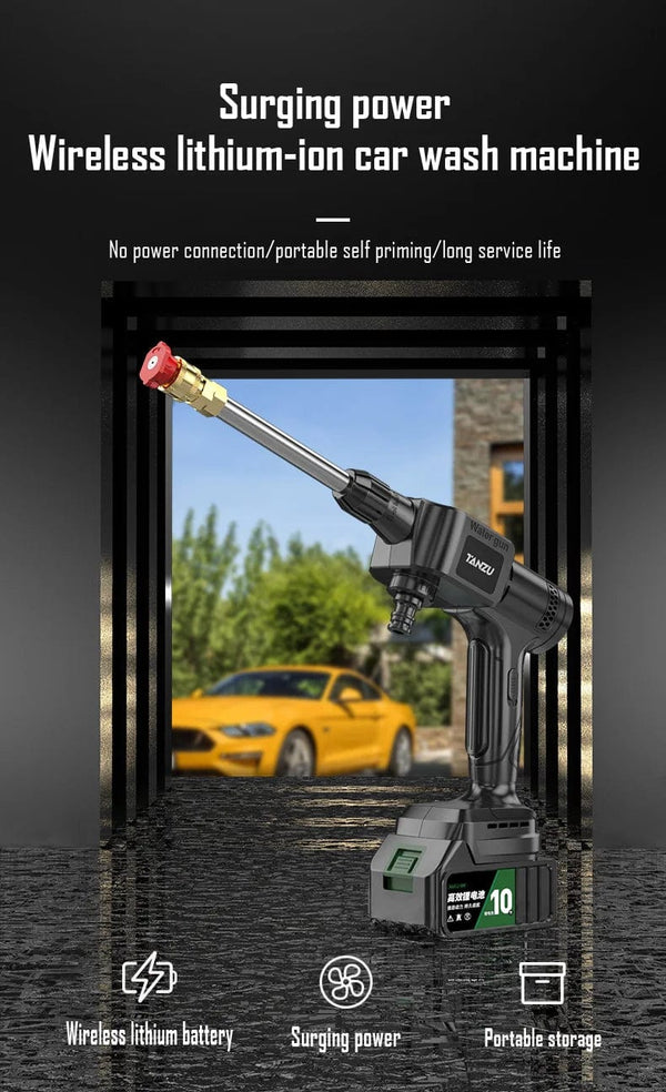 Planet Gates 2pc medium battery / EU / CHINA Wireless high pressure water gun household car washing cleaning high power lithium battery strong booster cleaning machine