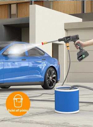 Planet Gates 2pc medium battery / EU / CHINA Wireless high pressure water gun household car washing cleaning high power lithium battery strong booster cleaning machine