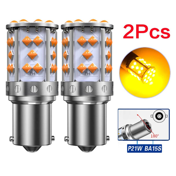 Planet Gates 2PC  P21W  BA15S / China 2Pcs WY21W LED Canbus No Error No Hyper Flash Turn Signal Lights Bulb 3030 SMD T20 7440 W21W 1156 ba15s LED Lamp 12V Orange