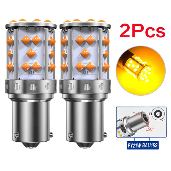 Planet Gates 2PC  PY21W  BAU15S / China 2Pcs WY21W LED Canbus No Error No Hyper Flash Turn Signal Lights Bulb 3030 SMD T20 7440 W21W 1156 ba15s LED Lamp 12V Orange