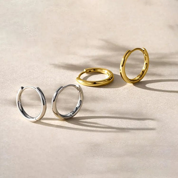 Planet Gates 2PC /Set Stainless Steel Small Hoop Earrings for Women Men Gold Color Black Circle Thick Ear Ring Huggie Earrings Hoop Piercing