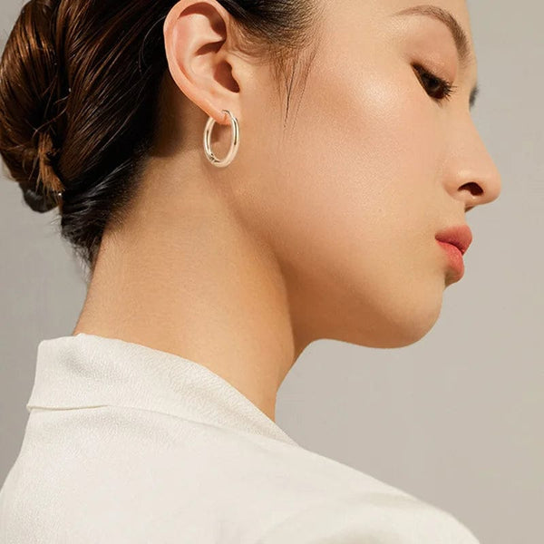 Planet Gates 2PC /Set Stainless Steel Small Hoop Earrings for Women Men Gold Color Black Circle Thick Ear Ring Huggie Earrings Hoop Piercing