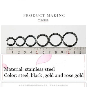 Planet Gates 2PC /Set Stainless Steel Small Hoop Earrings for Women Men Gold Color Black Circle Thick Ear Ring Huggie Earrings Hoop Piercing