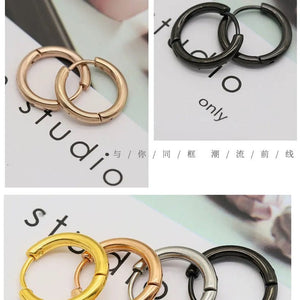 Planet Gates 2PC /Set Stainless Steel Small Hoop Earrings for Women Men Gold Color Black Circle Thick Ear Ring Huggie Earrings Hoop Piercing