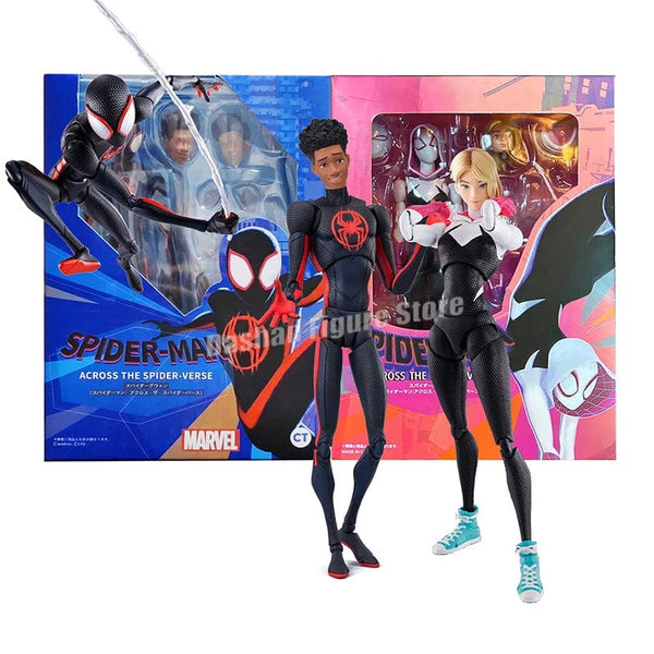Planet Gates 2pc with box SHF Miles Morales Gwen Stacy Action Figures Spider Across the Spider-Verse Figure PVC Model Toys