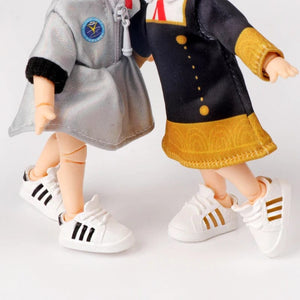 Planet Gates 2Pcs 1:12 OB11 Striped Sneakers Shoes Doll Classic Shoes Suit For Ob11 1/12 Bjd Detachable Doll Gsc DOD, YMY Doll Accessories