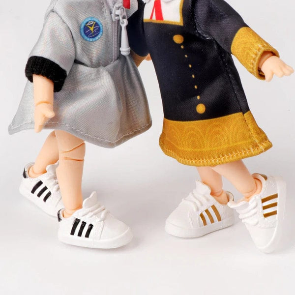 Planet Gates 2Pcs 1:12 OB11 Striped Sneakers Shoes Doll Classic Shoes Suit For Ob11 1/12 Bjd Detachable Doll Gsc DOD, YMY Doll Accessories