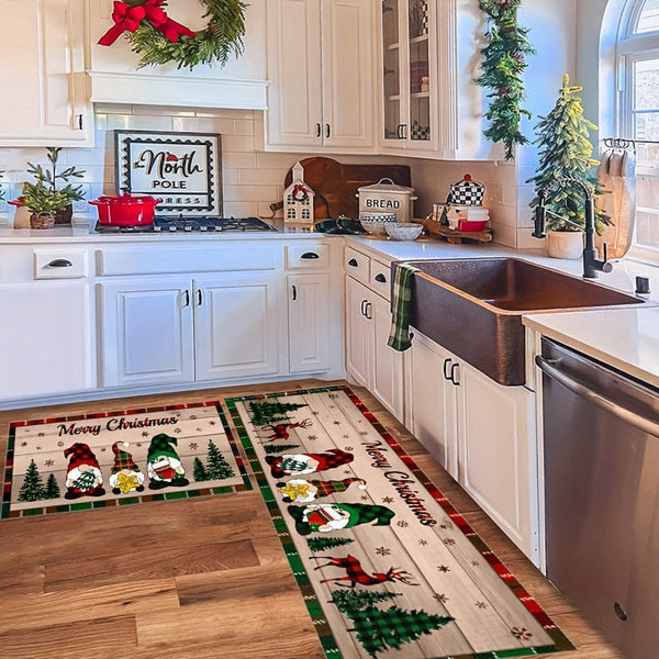 Planet Gates 2pcs 1/2pcs, Anti-slip Stain Resistant Christmas Area Rug, For Living Room Bedroom Kitchen Office, Home Decor, Room Decor, Christmas Decor