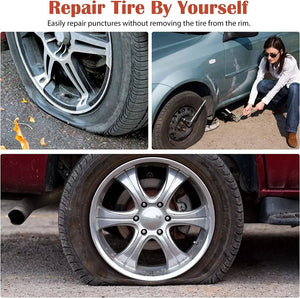 Planet Gates 2PCS 1 Car Tire Repair Tools Kit with Rubber Strips Tubeless Tyre Puncture Studding Plug Set for Truck Motorcycle Car Repair Tool