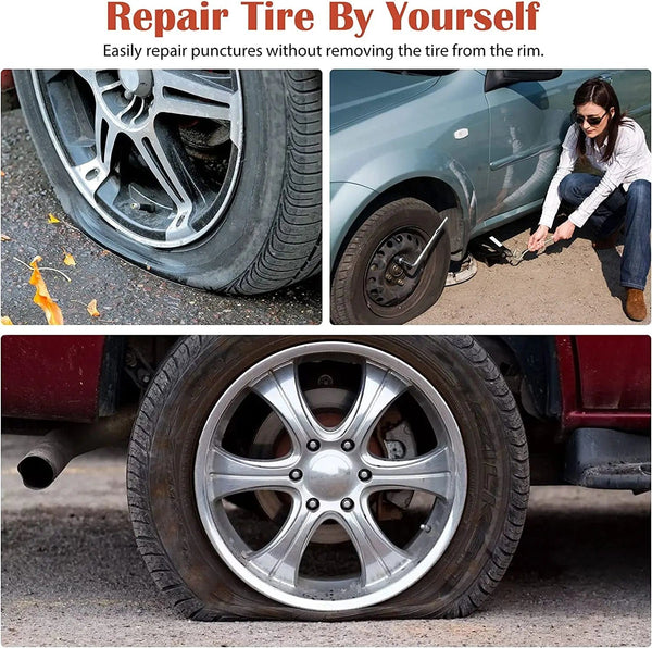 Planet Gates 2PCS 1 Car Tire Repair Tools Kit with Rubber Strips Tubeless Tyre Puncture Studding Plug Set for Truck Motorcycle Car Repair Tool