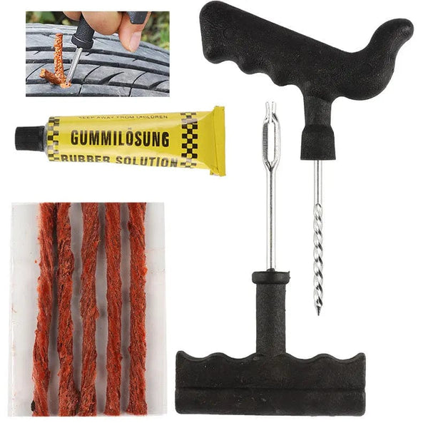 Planet Gates 2PCS 1 Car Tire Repair Tools Kit with Rubber Strips Tubeless Tyre Puncture Studding Plug Set for Truck Motorcycle Car Repair Tool