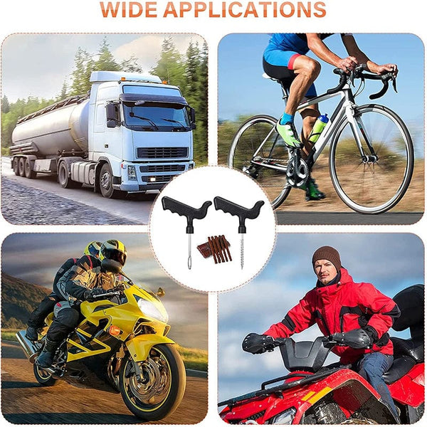 Planet Gates 2PCS 1 Car Tire Repair Tools Kit with Rubber Strips Tubeless Tyre Puncture Studding Plug Set for Truck Motorcycle Car Repair Tool