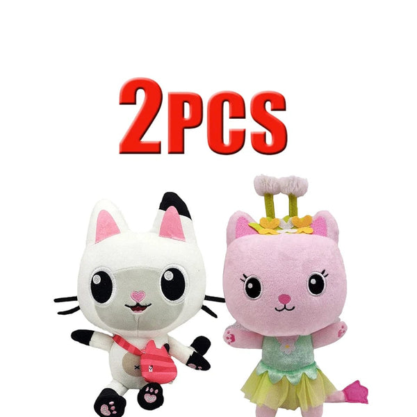 Planet Gates 2pcs 15 25cm 7-piece Gabby doll house plush toy cartoon stuffed animal mermaid cat mermaid plush doll children's Christmas gift