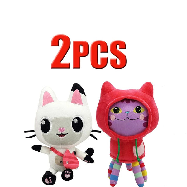 Planet Gates 2pcs 16 25cm 7-piece Gabby doll house plush toy cartoon stuffed animal mermaid cat mermaid plush doll children's Christmas gift