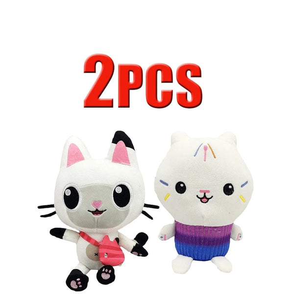 Planet Gates 2pcs 19 25cm 7-piece Gabby doll house plush toy cartoon stuffed animal mermaid cat mermaid plush doll children's Christmas gift