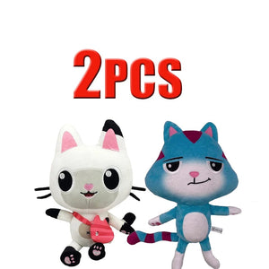 Planet Gates 2pcs 21 25cm 7-piece Gabby doll house plush toy cartoon stuffed animal mermaid cat mermaid plush doll children's Christmas gift