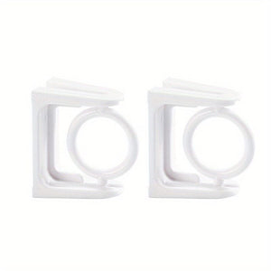 Planet Gates 2pcs 2pcs 360° Rotatable Curtain Rod Holders, Non-drilling Super Adhesive Hooks For Rack, Towel Rod Shower Curtain Rod Bracket, Bathroom Accessories