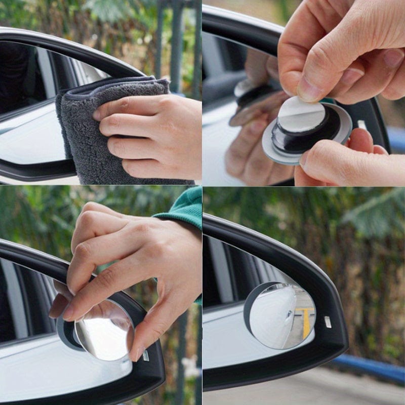 Planet Gates 2pcs 2pcs Car Rearview Mirrors, High-definition Round Mirror, 360-degree Adjustable Blind Spot Mirror, Wide-angle Mirror