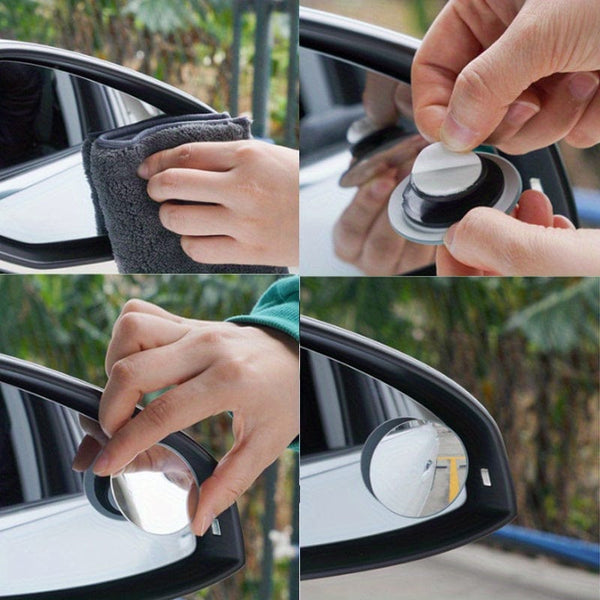 Planet Gates 2pcs 2pcs Car Rearview Mirrors, High-definition Round Mirror, 360-degree Adjustable Blind Spot Mirror, Wide-angle Mirror