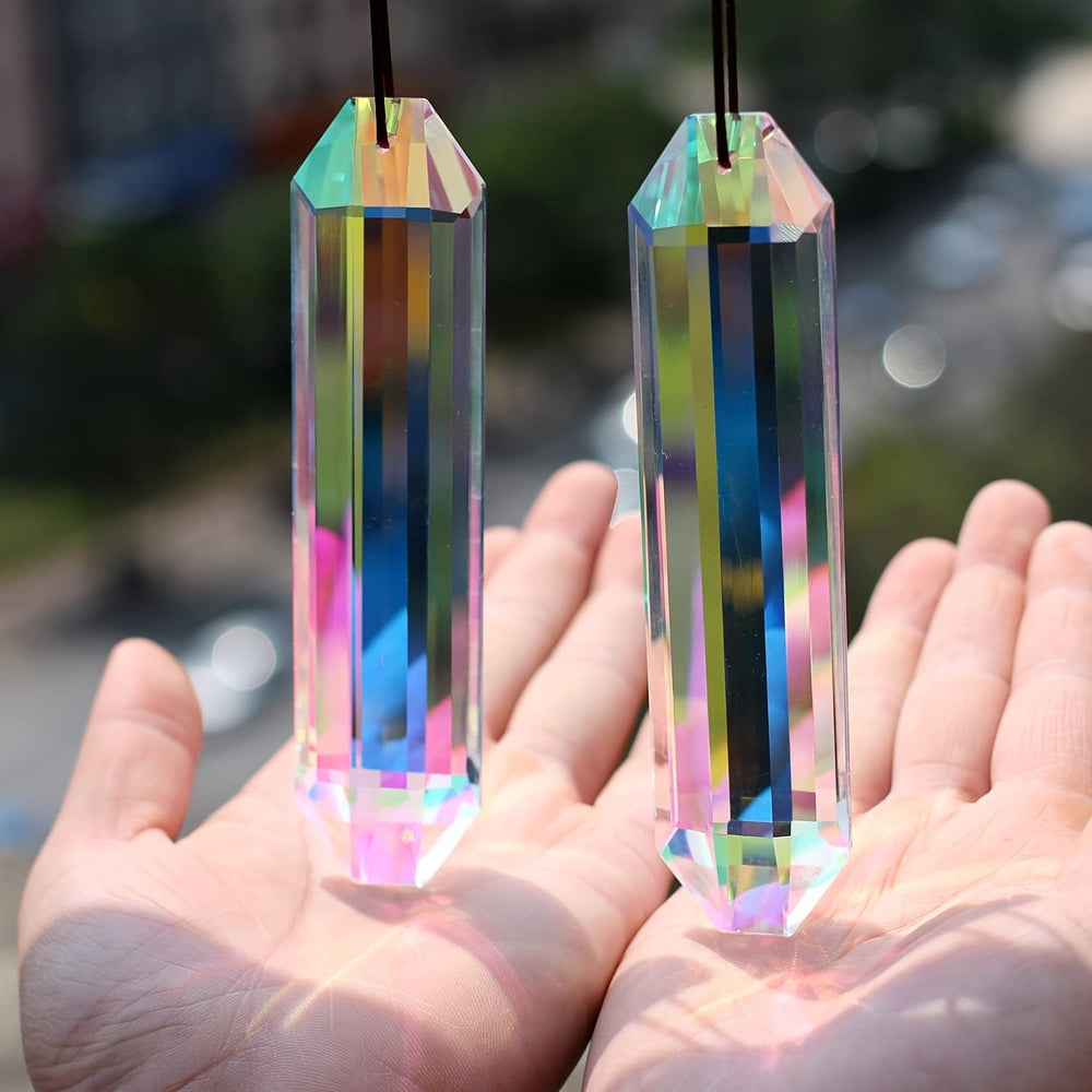 Planet Gates 2pcs 2pcs, Gardening Crystal Chain Pendant - Colorful Crystal Rainbow Maker, Garden Hanging Light Catcher Decoration, Home Decoration, Scene Decor, Festivals Decor, Room Decor, Home Decor, Offices Decor, Theme Party Decor
