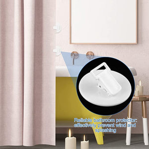 Planet Gates 2pcs 2pcs High-Quality Shower Curtain Clips with Anti-Splash and Spill Guard - Protect Your Bathroom Floor and Ensure a Comfortable Showering Experience